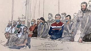 Salah Abdeslam et les co-accusés du procès des attentats du 13-Novembre / Paris, le 27/06/2022