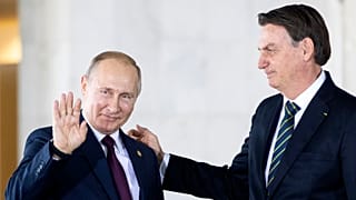 Putin de visita Bolsonaro em Brasília, em 2019