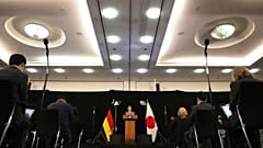 Japan's Prime Minister Fumio Kishida addresses a media conference during the G7 summit in Munich, Germany, on Tuesday, June 28, 2022