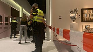 Police at scene of art fair robbery in Maastrict, 28 June 2022