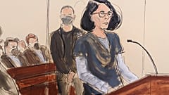 Szkeccsrajz Ghislaine Maxwellről a tárgyalóteremben június 28-án