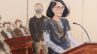 Szkeccsrajz Ghislaine Maxwellről a tárgyalóteremben június 28-án