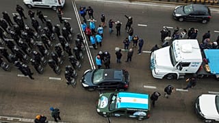 Bloqueo causado por la huelga de transportistas