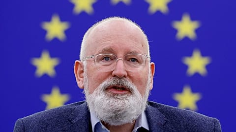Vice President of the European Commission, Frans Timmermans at the European Parliament in Strasbourg, Eastern France, Nov. 24 2021.