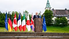 Olaf Scholz bei der G7-Pressekonferenz bei Schloss Elmau in Bayern