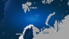 A map showing the location of Svalbard