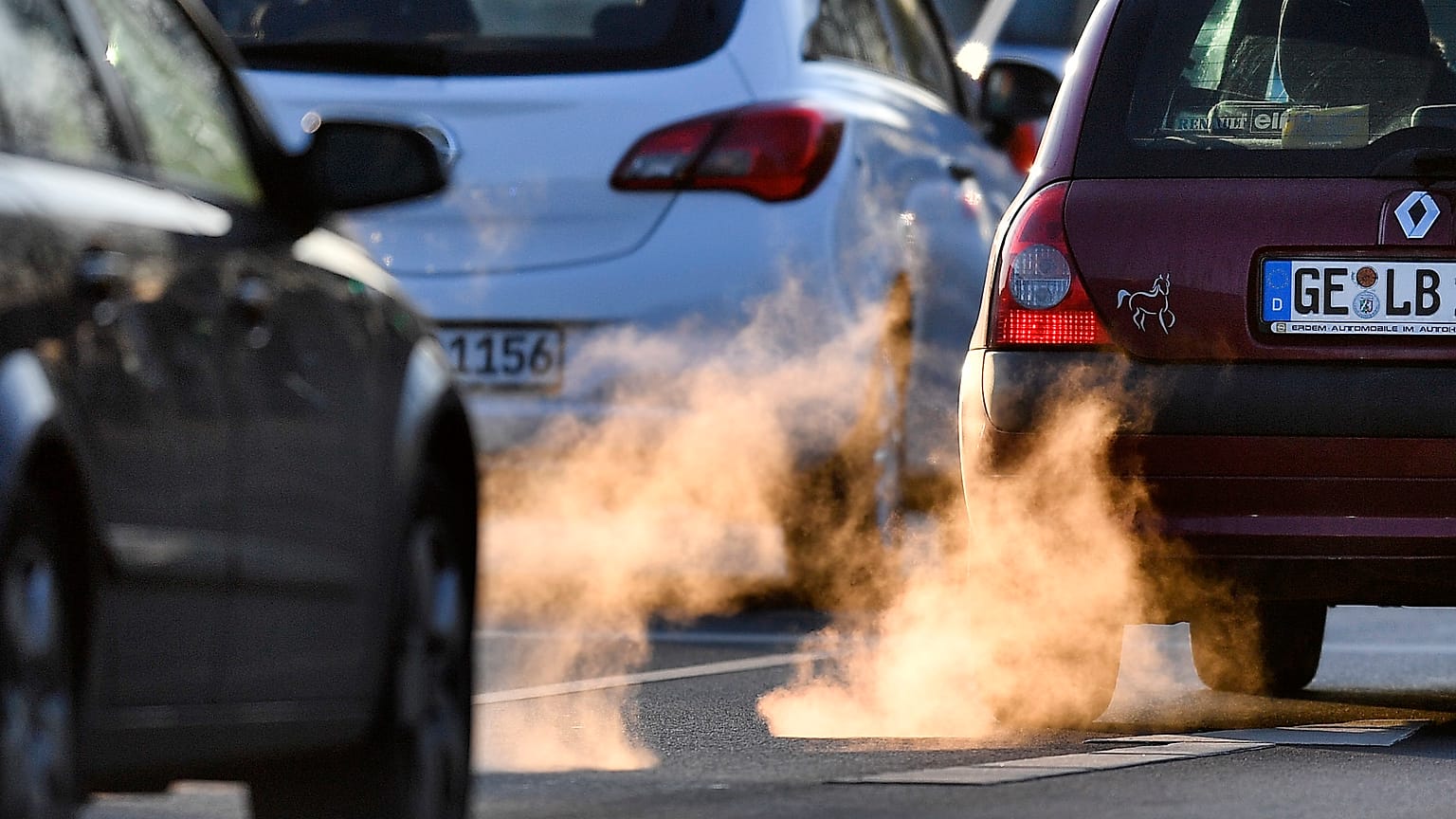 Commuters drive in their cars to work in Gelsenkirchen, Germany, Tuesday morning, Feb. 27, 2018.
