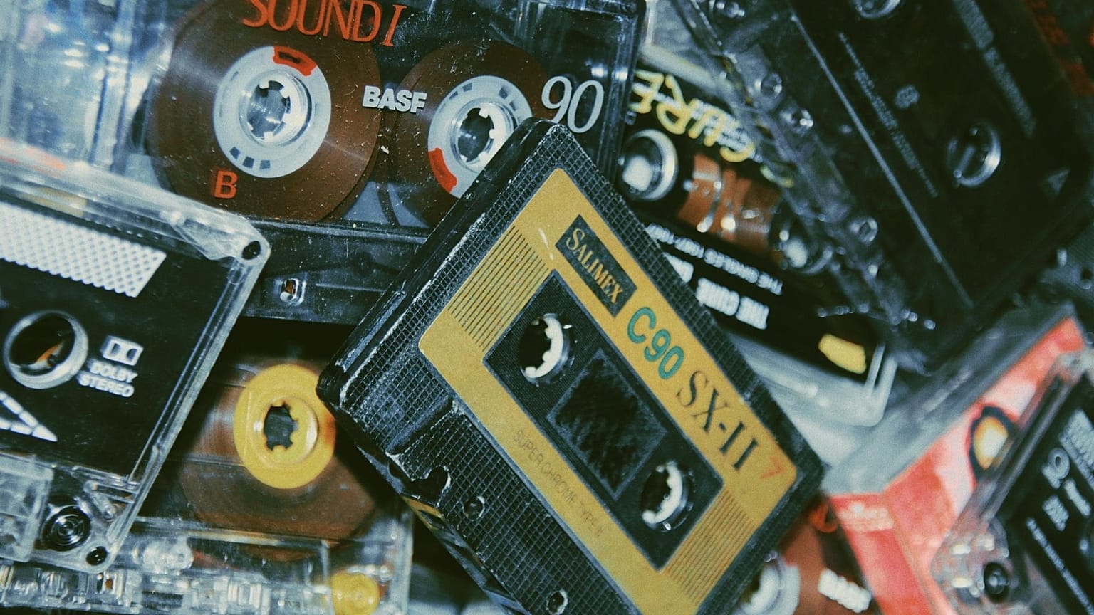 A collection of blank cassettes