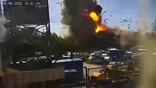 Vídeo difundido por el presidente ucraniano, Volodímir Zelenski, que muestra presuntamente el momento del impacto
