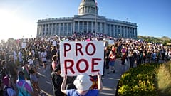 Abortion-rights protest at the Utah State Capitol in Salt Lake City on June 24, 2022. 
