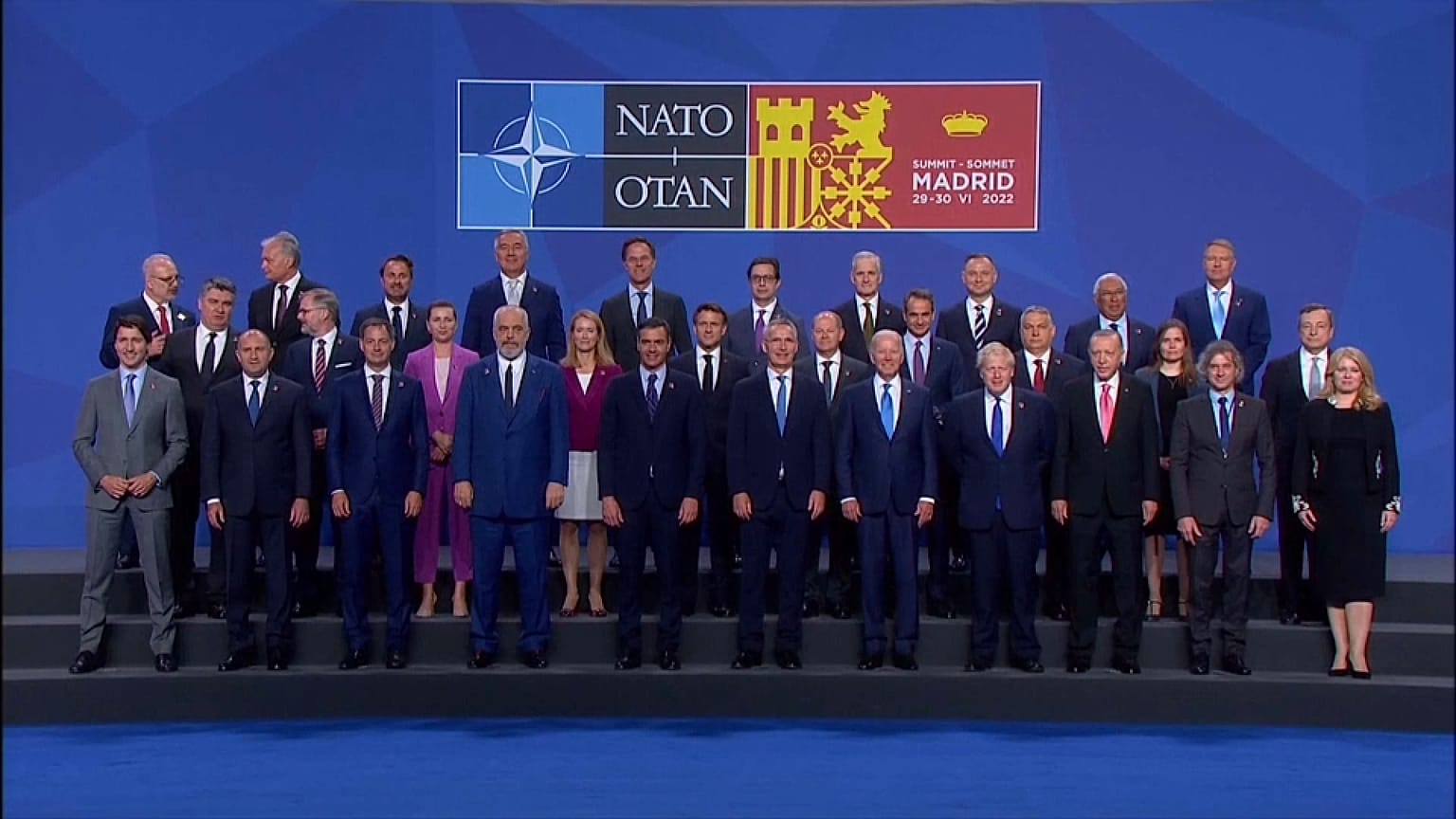 Foto de familia de los líderes de la OTAN, en Madrid, España