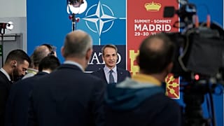 Ο  Πρωθυπουργός της Ελλάδας Κυριάκος Μητσοτάκης στη σύνοδο κορυφής του ΝΑΤΟ