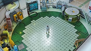 Engineer inside a nuclear reactor.
