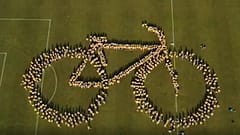 Una de las instalaciones artísticas con motivo del Tour de Francia en Dinamarca