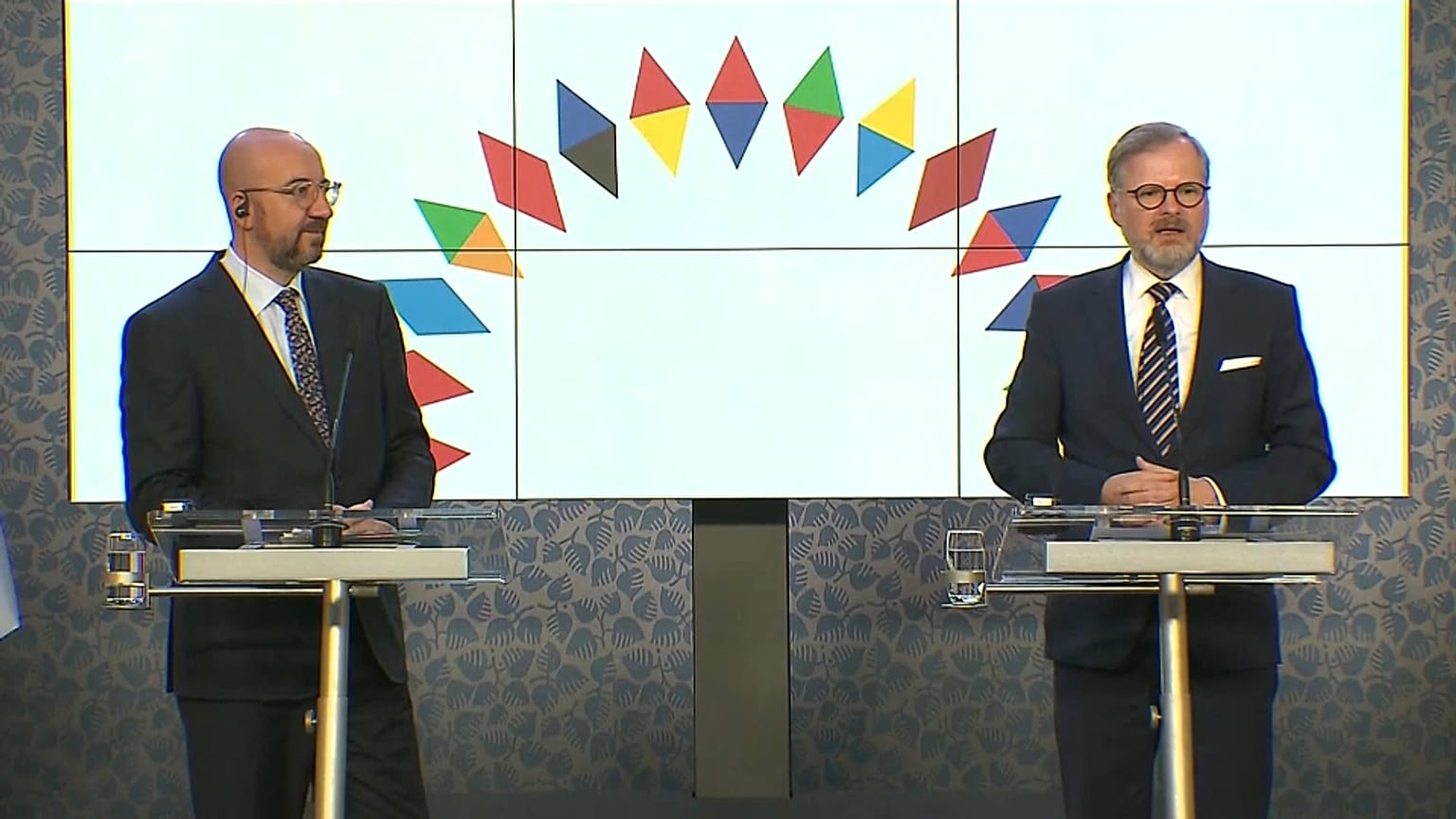Charles Michel és Petr Fiala Prágában