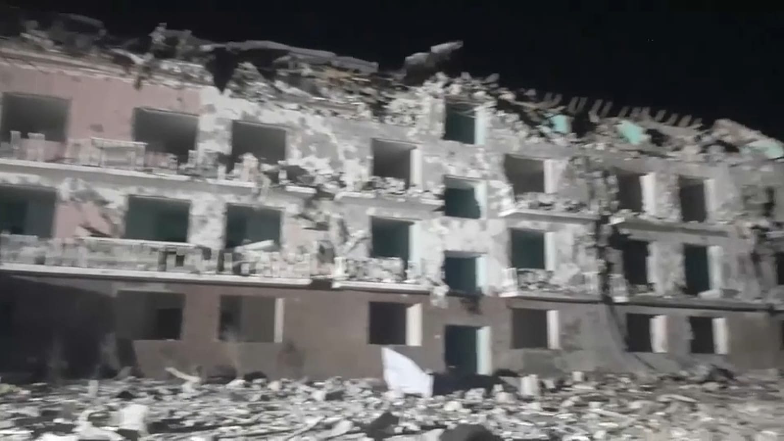 Imagen de un edificio destruido en Odesa, Ucrania. 
