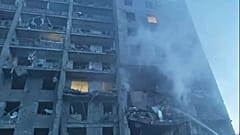 تصویر ساختمان نه طبقه در اودسا که روز اول ژوئیه مورد هدف موشک روسیه قرار گرفت