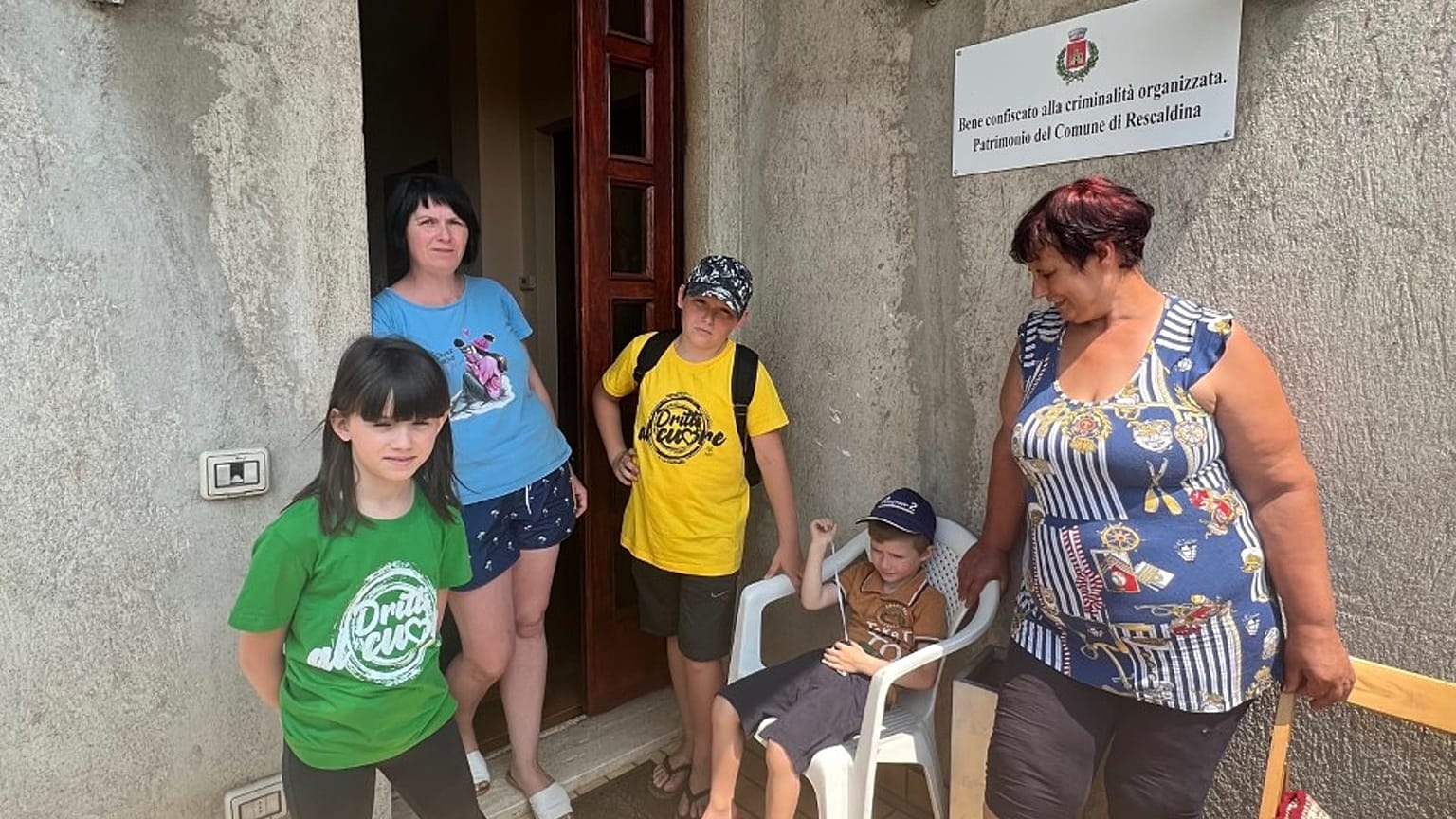 A Ukrainian family has moved into property seized from the Italian mafia.