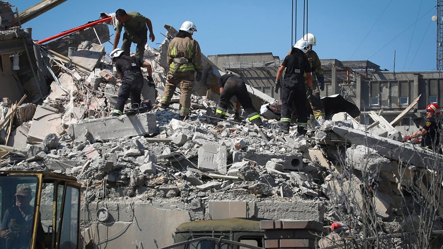 Debris at damaged residential building in the town of Serhiivka, located about 50 kilometers southwest of Odesa, Ukraine, July 1, 2022. 