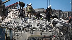 Debris at damaged residential building in the town of Serhiivka, located about 50 kilometers southwest of Odesa, Ukraine, July 1, 2022. 