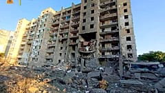 Bombardiertes Wohnhaus in der Region Odessa