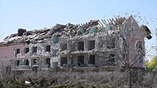 Ruins after misile strike in Sergiyvka, Odessa region