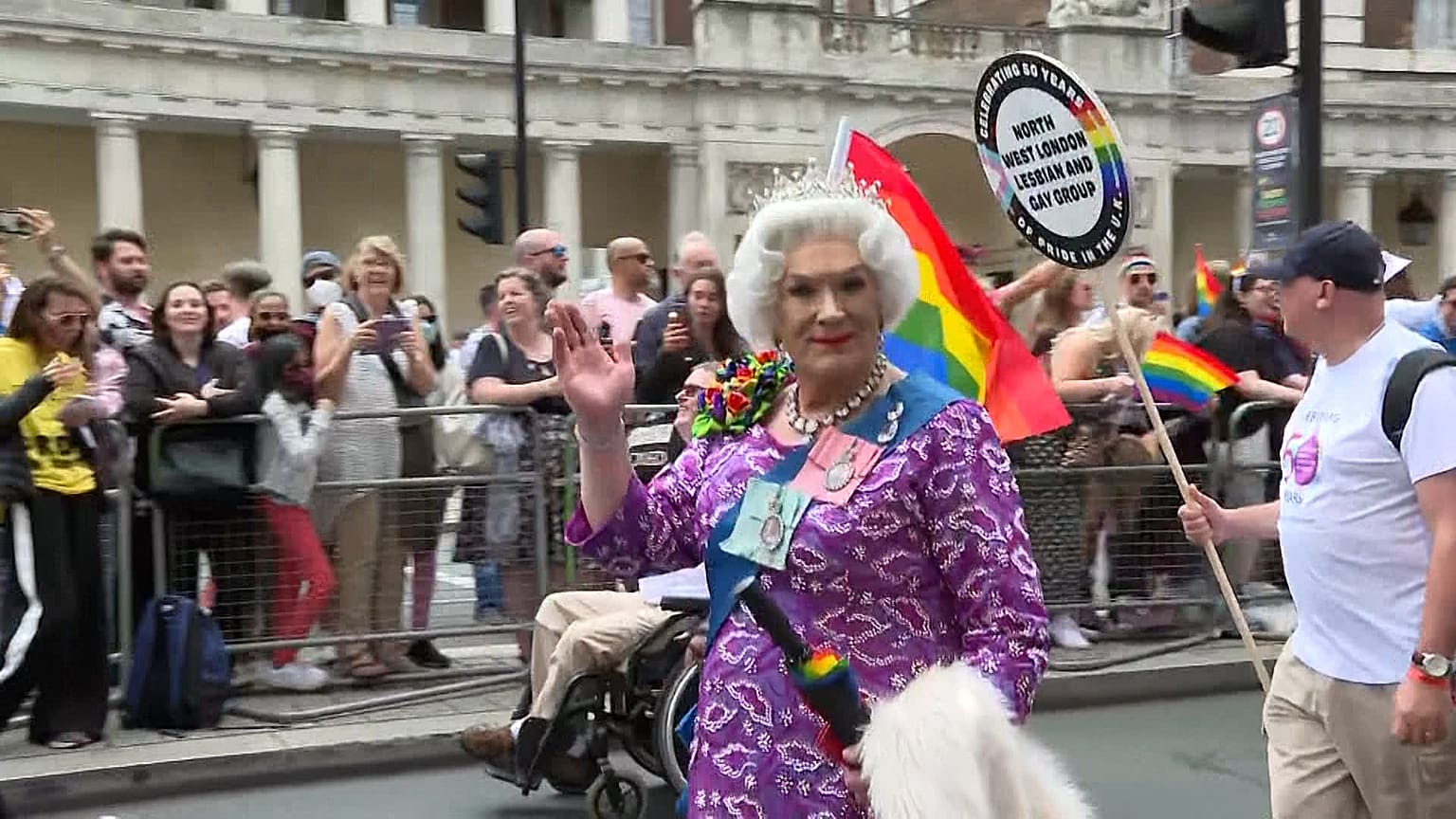 LGBTQ community take part in a pride march in London