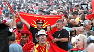 Manifestation à Skopje