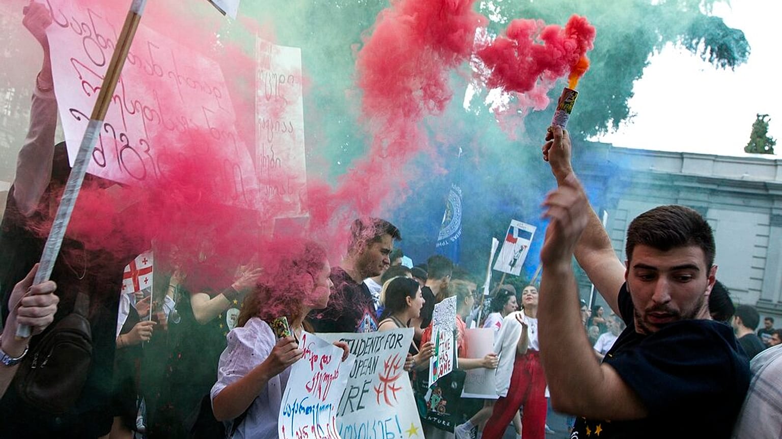 Manifestación contra el Gobierno de Georgia