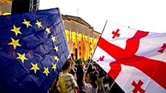 Demonstrierende auf der Kundgebung vor dem Regierungspalast in Tiflis