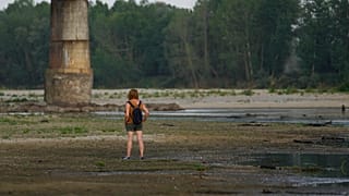 Wasser ist kaum noch sichtbar: Der ausgetrocknete Po bei Linarolo