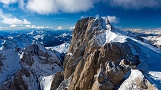 Marmolada mountain in the Italian Dolomites.