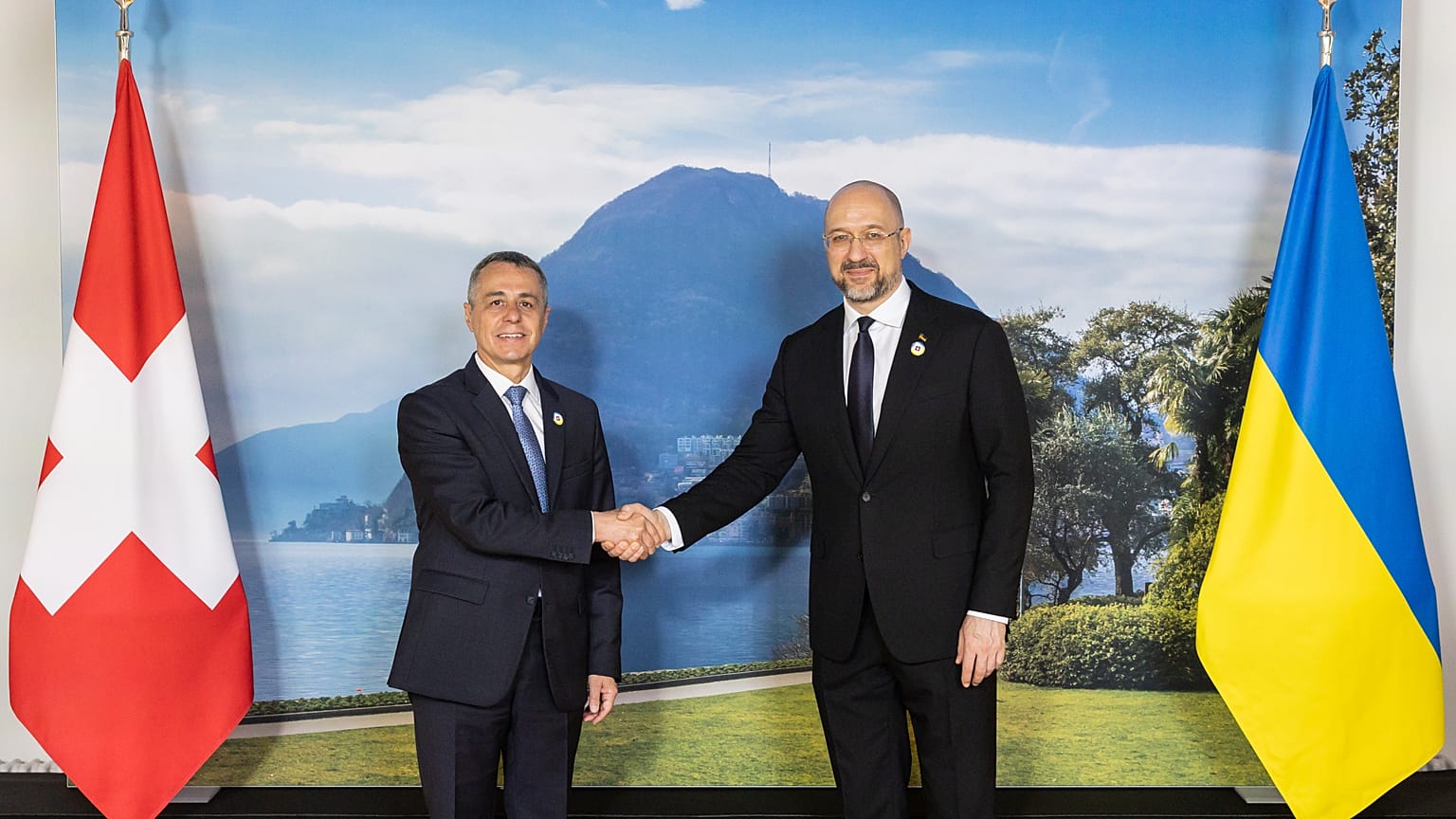 Le Premier ministre ukrainien Denys Chmygal a fait le déplacement en Suisse pour la Conférence de Lugano. 