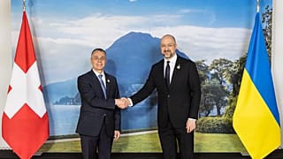 Le Premier ministre ukrainien Denys Chmygal a fait le déplacement en Suisse pour la Conférence de Lugano. 