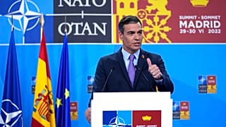 El presidente español, Pedro Sánchez, durante la cumbre de la OTAN celebrada en Madrid