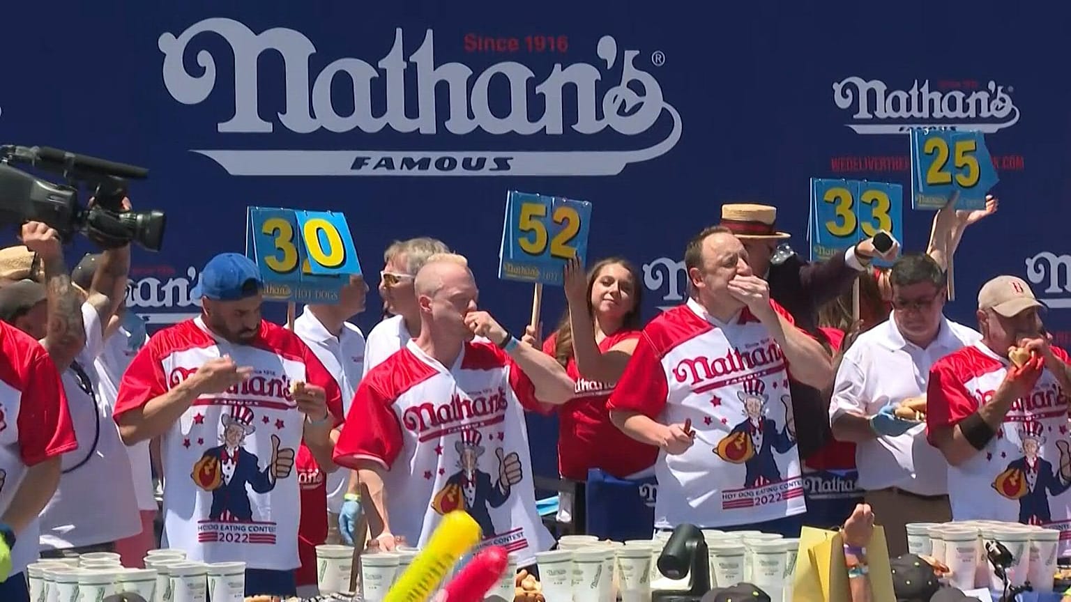Hot dog eating champ wins again in July 4 contest in New York 