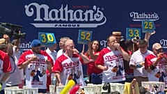 Hot dog eating champ wins again in July 4 contest in New York 