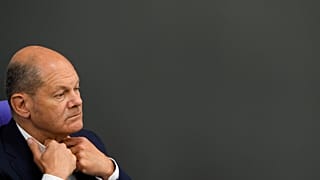 Olaf Scholz bei der Fragestunde im Bundestag