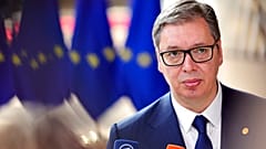 Der serbische Präsident Aleksandar Vucic in Brüssel, 23 Juni 2022