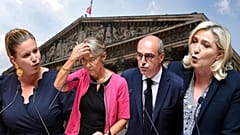 De g. à dr. : Mathilde Panot, Elisabeth Borne, Olivier Marleix, Marine Le Pen - Paris, le 06/07/2022