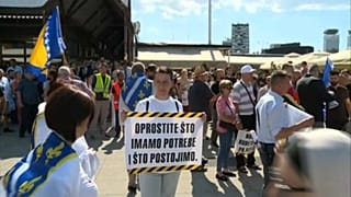 Demonstrierende am Mittwoch in Sarajevo