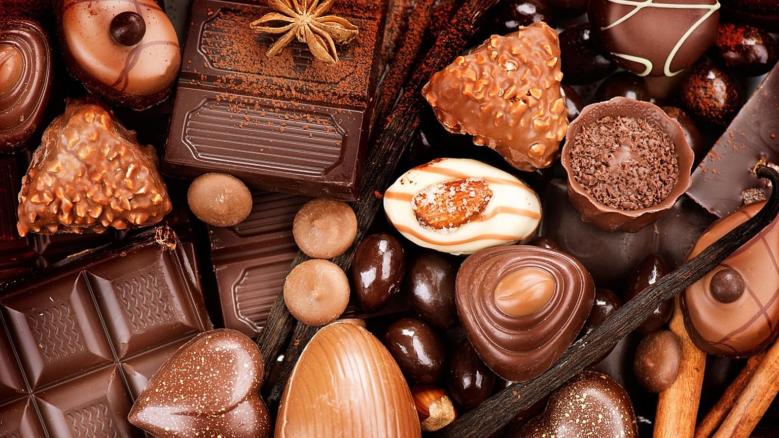 Piles of chocolate