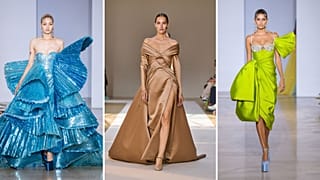 Creations from (left to right) Hobeika, Elie Saab and George Chakra at Haute Couture Paris 2022