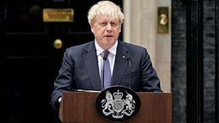 Boris Johnson en el momento de su renuncia