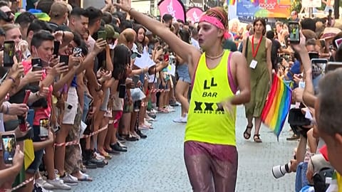 Traditional high heels race for Madrid's LGBTQ Pride