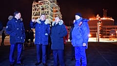 Putin beim Besuch der LNG-Anlage auf der russischen Jamal-Halbinsel