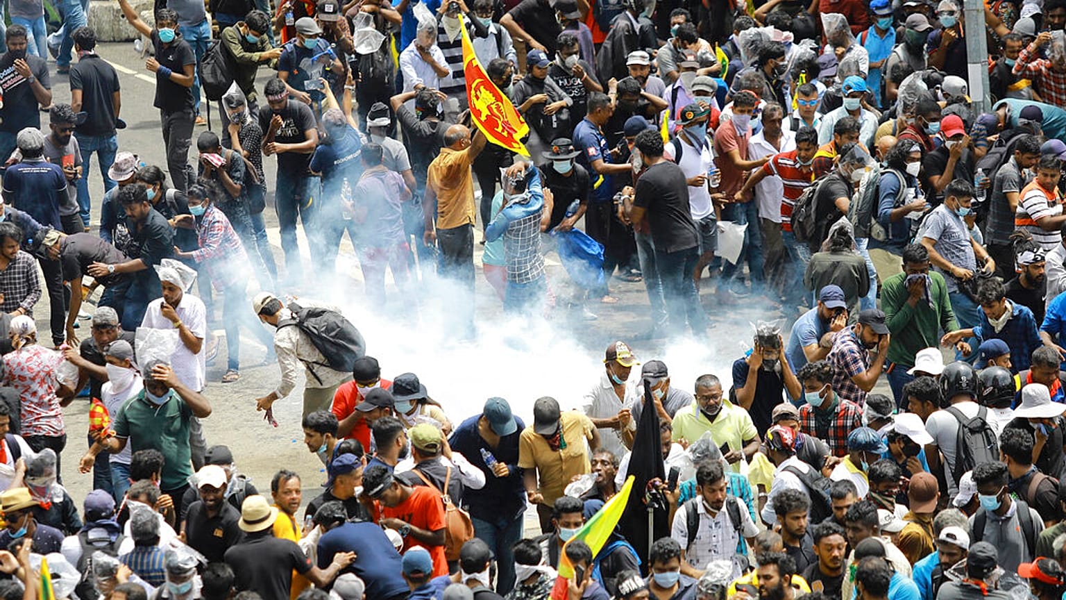 Manifestantes no Sri Lanka