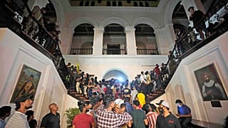 Les manifestants envahissent le palais présidentiel à Colombo (09/07/2022)