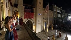 Die Open-Air-Fläche vo der Sankt-Blasius-Kirche in Dubrovnik 