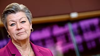 European Commissioner for Home Affairs Ylva Johansson arrives for the weekly College of Commissioners meeting at EU headquarters in Brussels, April 27, 2022.